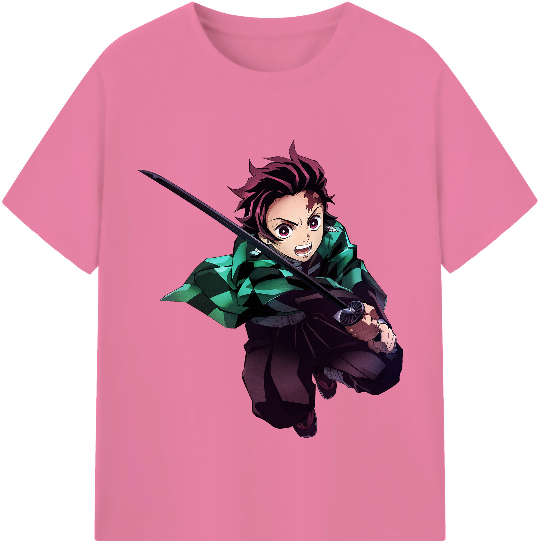 （画像用） 鬼滅の刃 竈門 炭治郎／かまど たんじろう Kamado Tanjirou 綿100％半袖Tシャツ（フロントプリント）